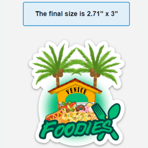 Venice Foodies Vinyl Bumper Sticker