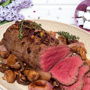 Balsamic Roasted Beef Tenderloin with Olive Tapenade