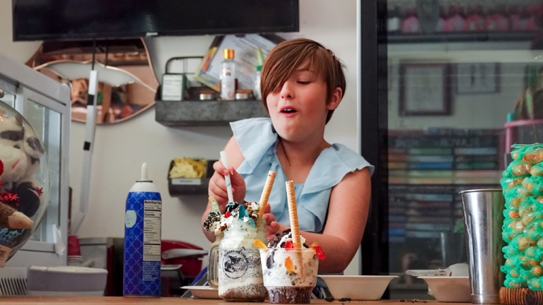 venice foodies mega shake at scoops ice cream