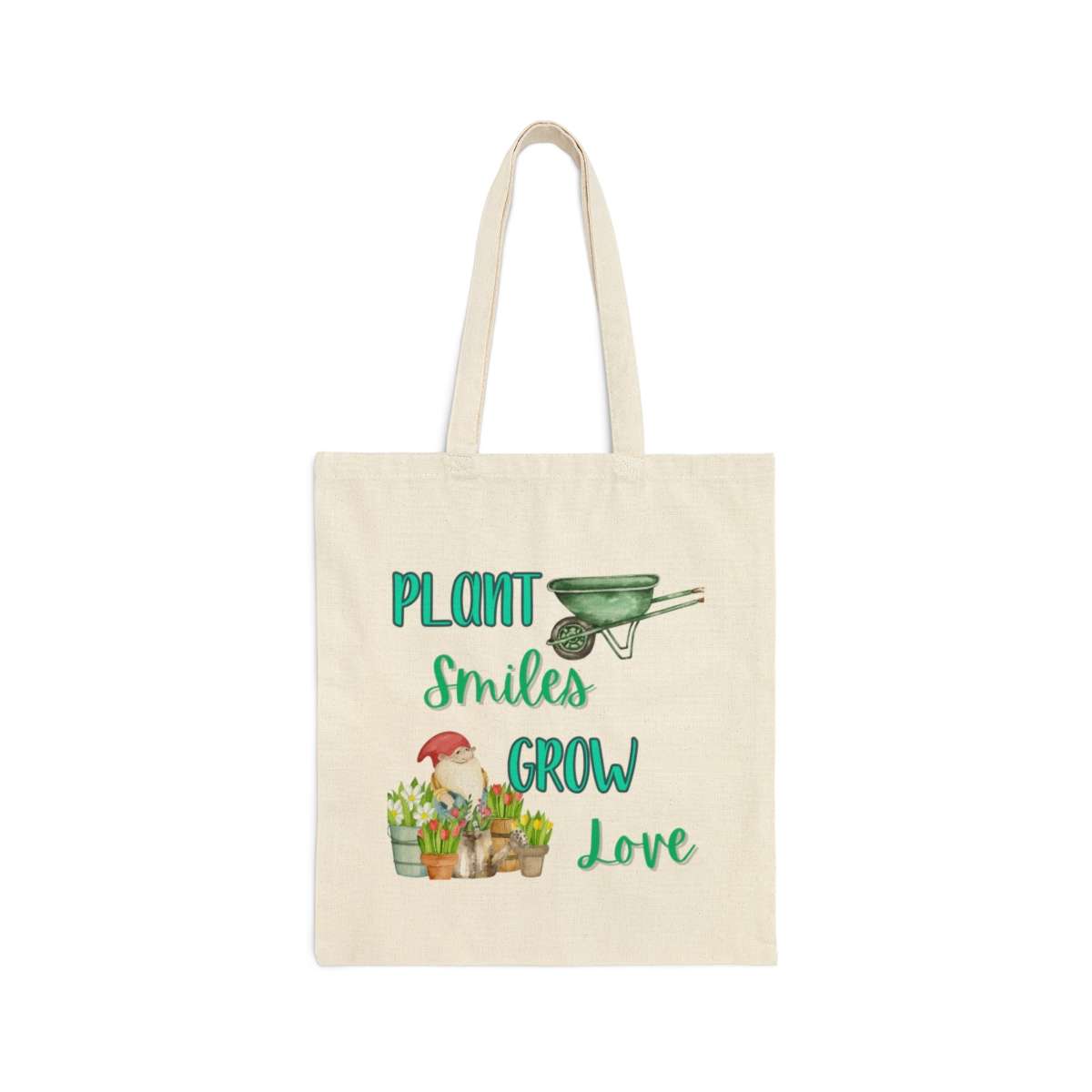 Plant Smiles, Grow Love Tote Bag - Spreading Positivity with Every Step - Image 2