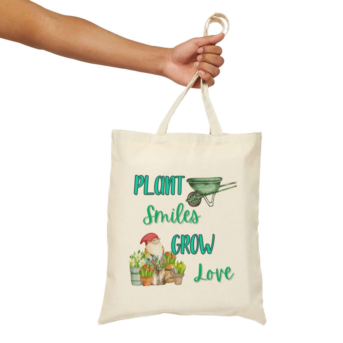 Plant Smiles, Grow Love Tote Bag - Spreading Positivity with Every Step - Image 5