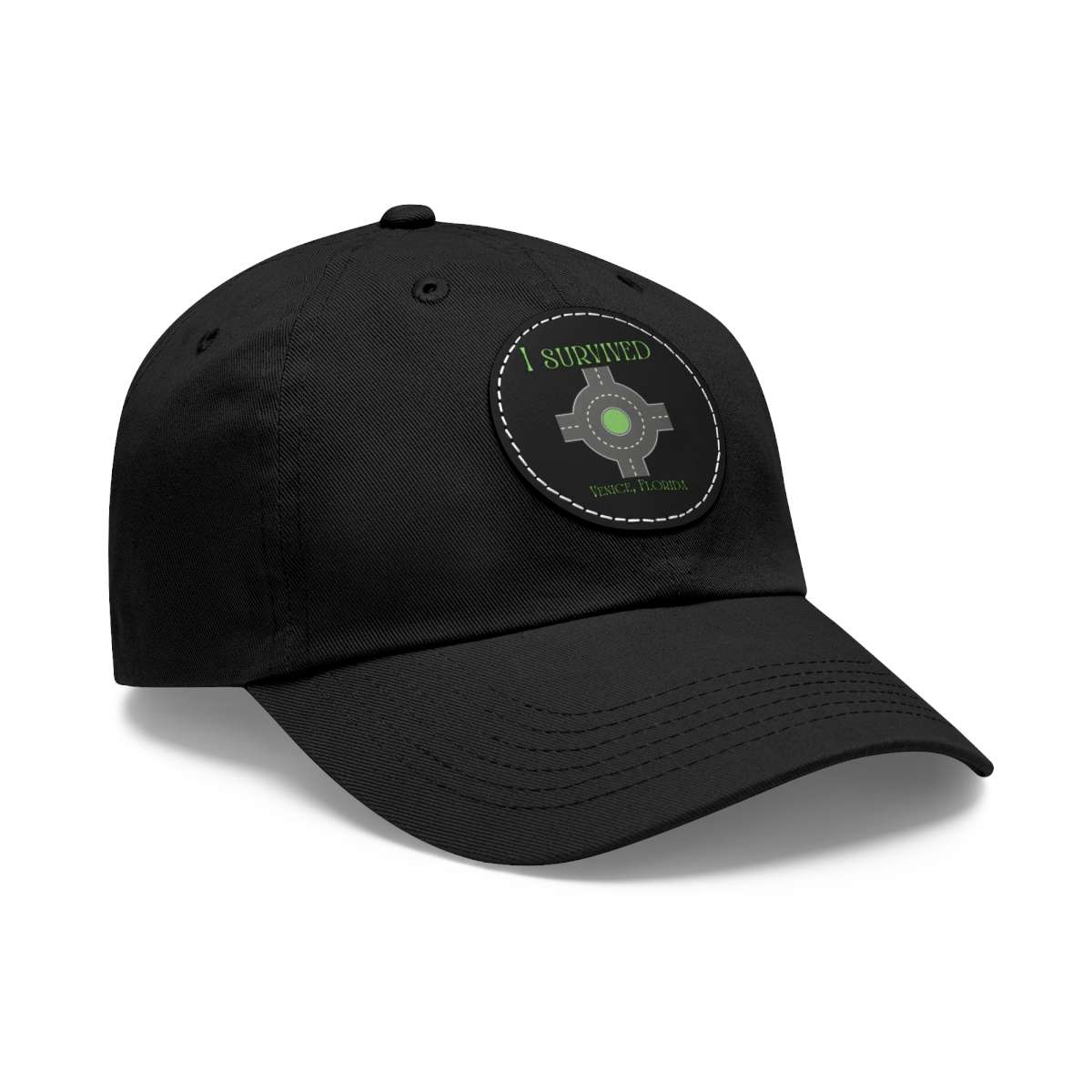 "I Survived" Leather Patch Hat - Conquer the Roundabout of Doom! - Image 30