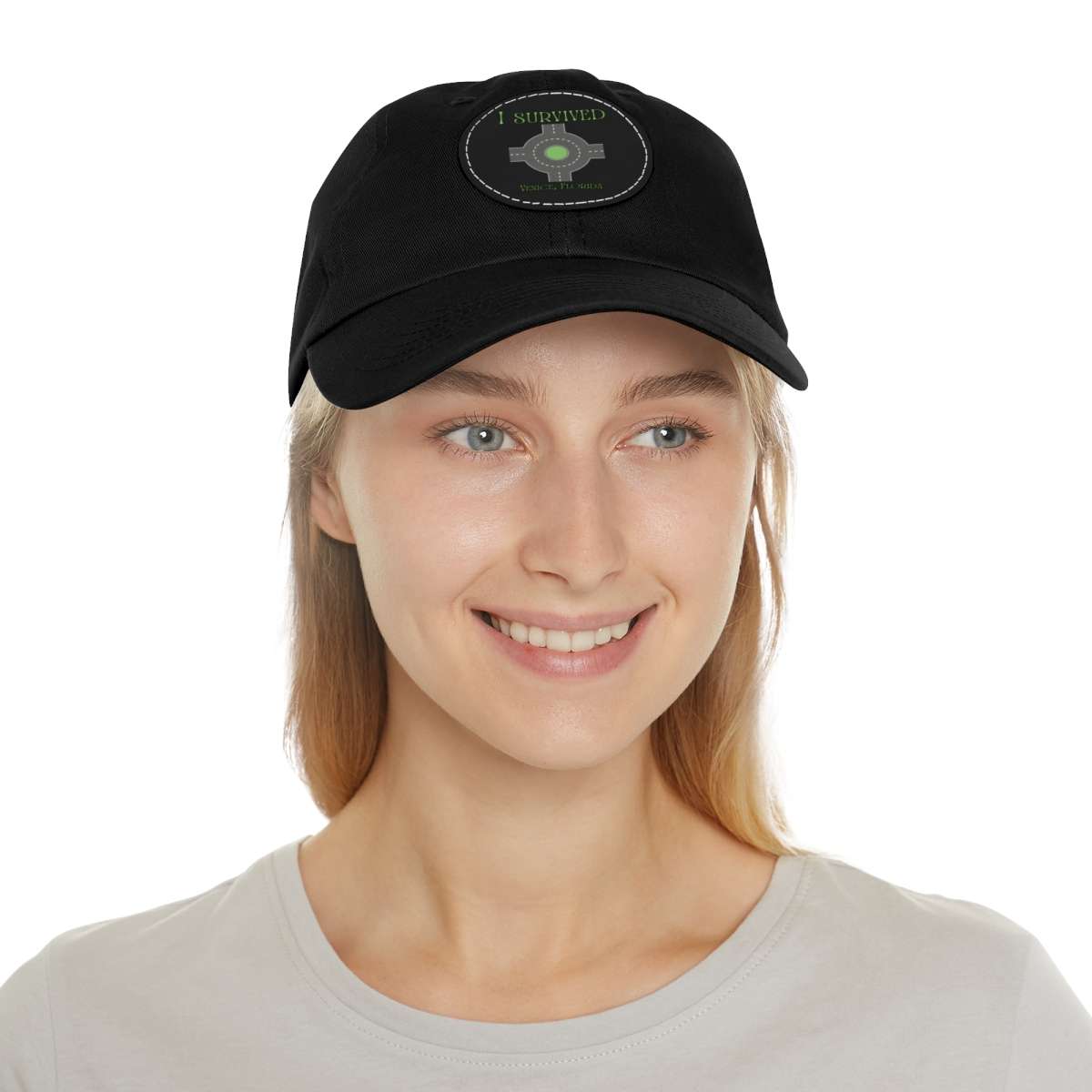 "I Survived" Leather Patch Hat - Conquer the Roundabout of Doom! - Image 32