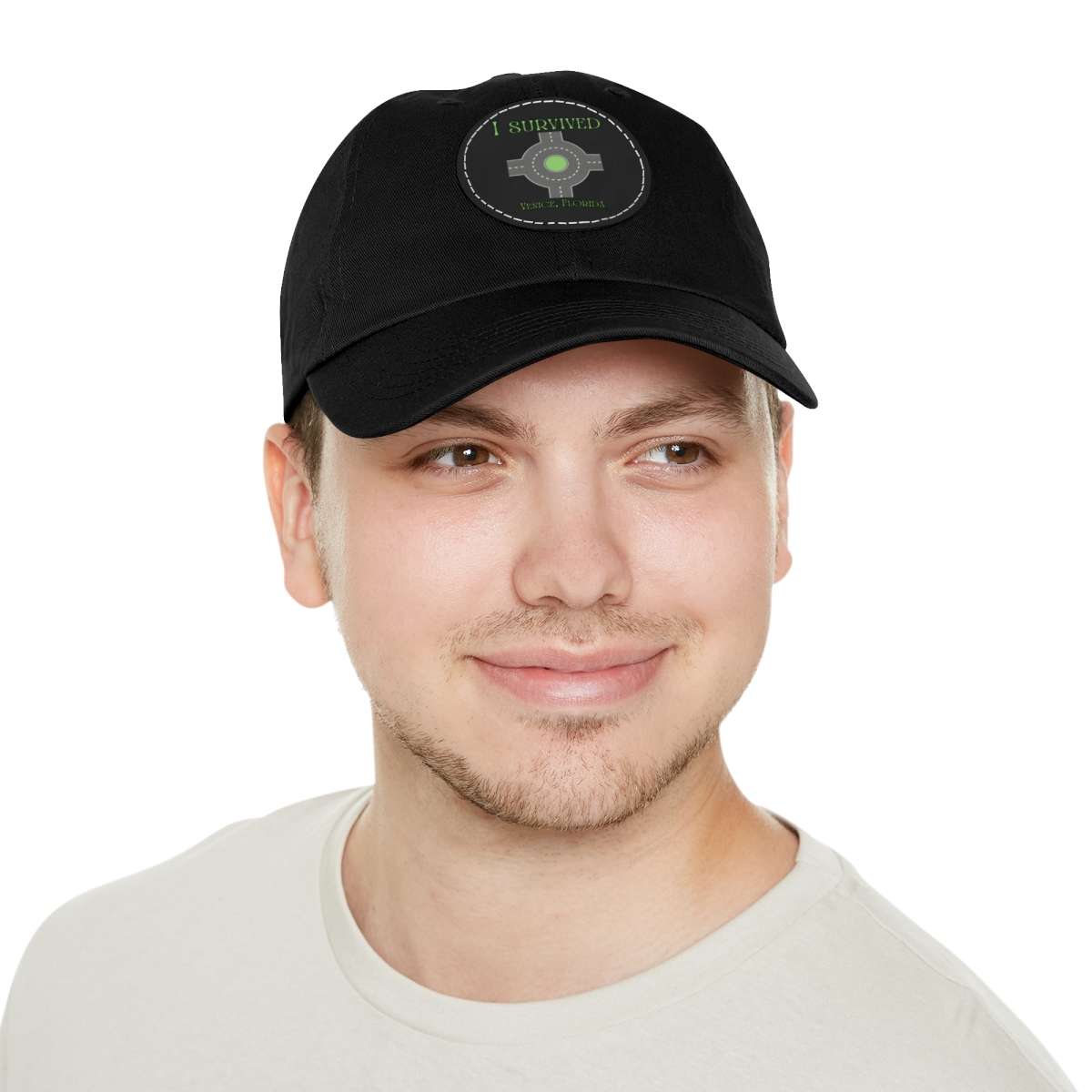 "I Survived" Leather Patch Hat - Conquer the Roundabout of Doom! - Image 33