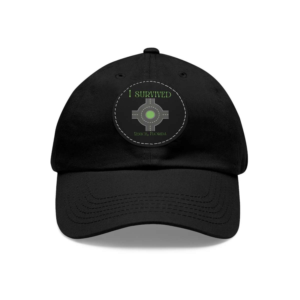 "I Survived" Leather Patch Hat - Conquer the Roundabout of Doom! - Image 29