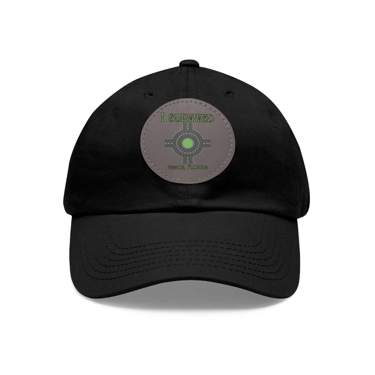 "I Survived" Leather Patch Hat - Conquer the Roundabout of Doom! - Image 2