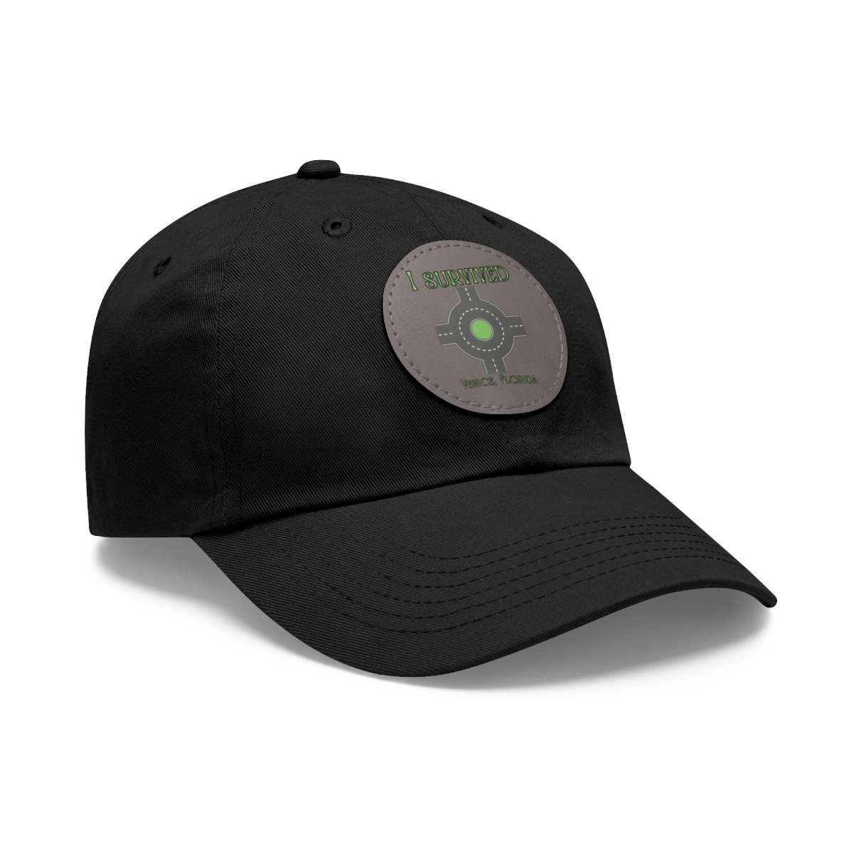 "I Survived" Leather Patch Hat - Conquer the Roundabout of Doom! - Image 3