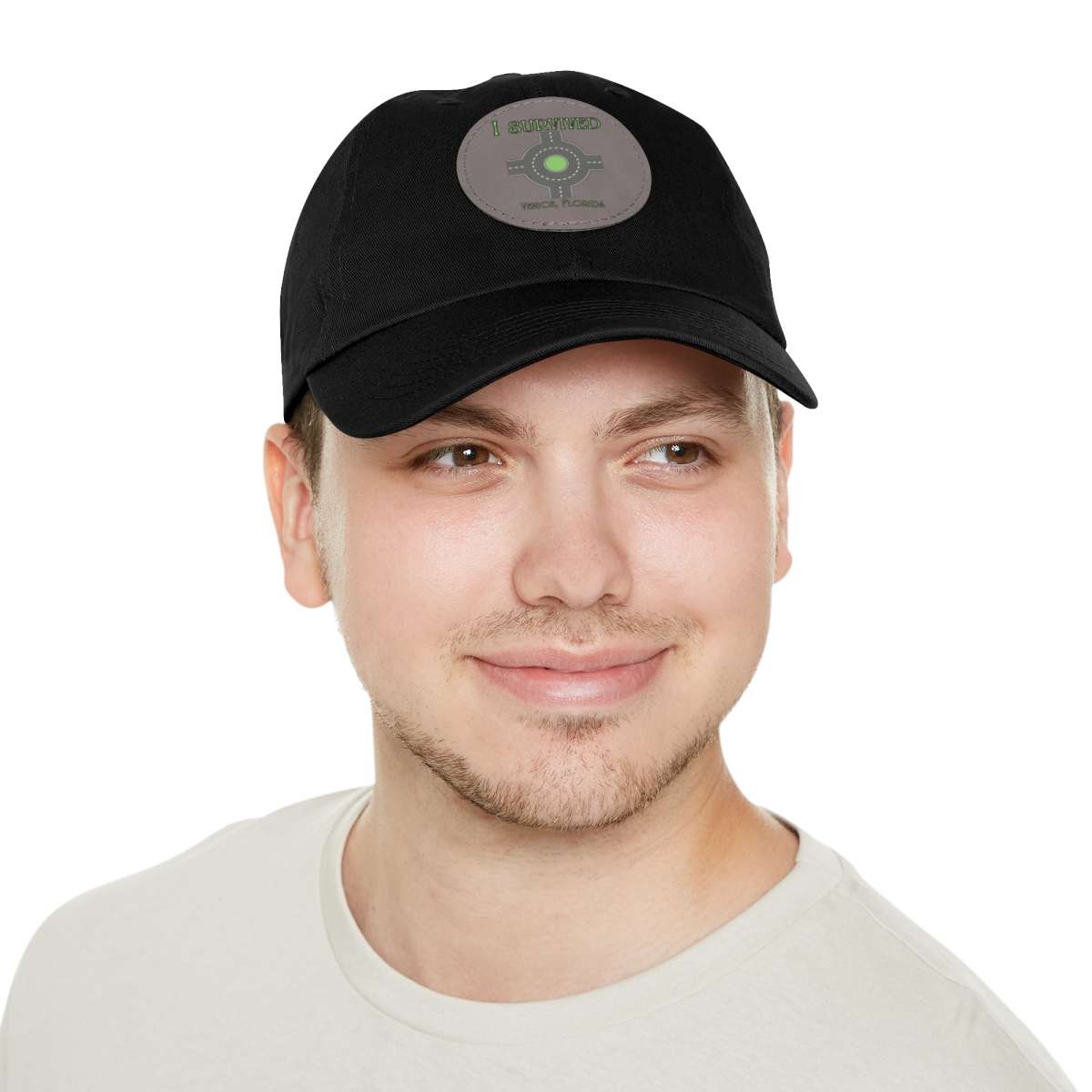 "I Survived" Leather Patch Hat - Conquer the Roundabout of Doom!