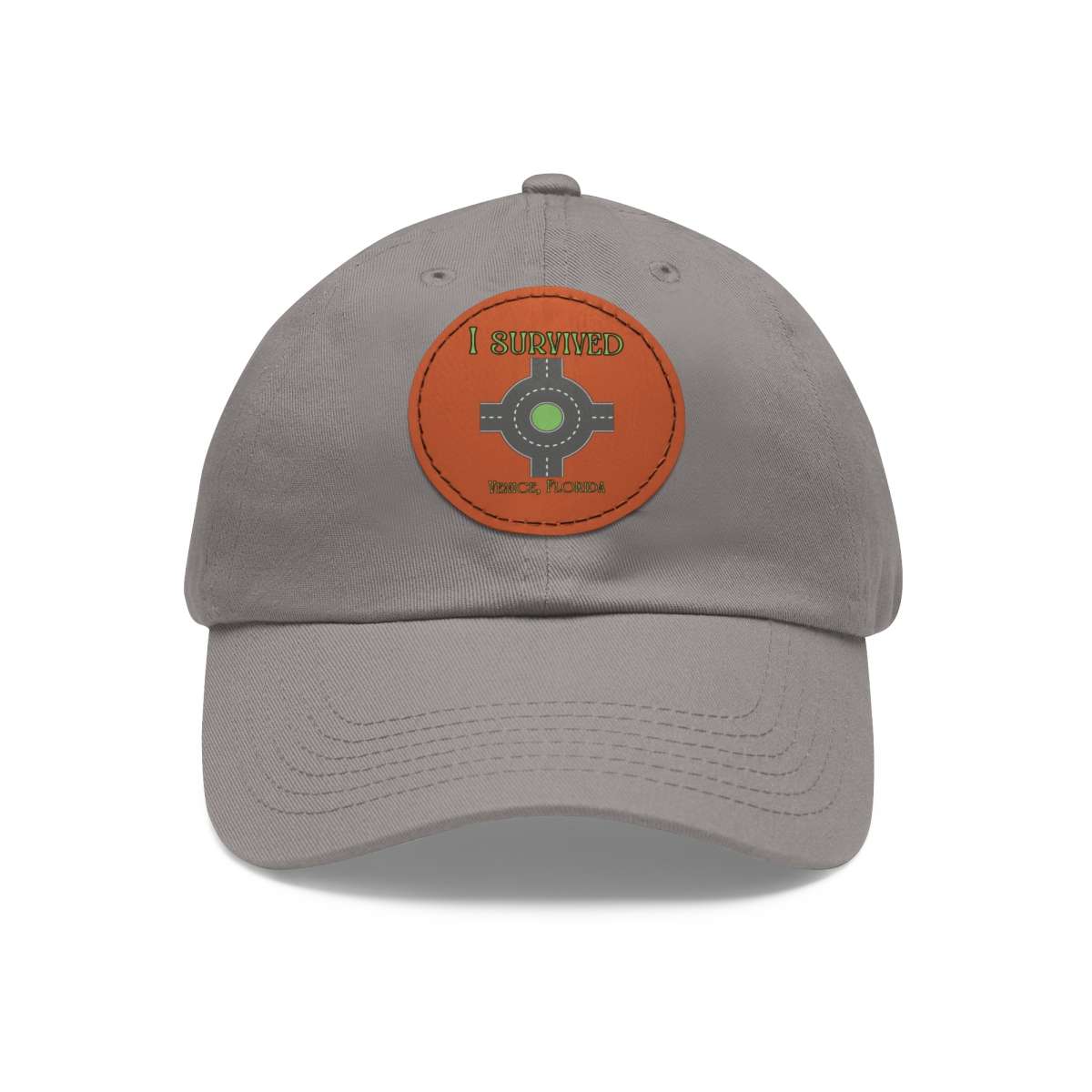 "I Survived" Leather Patch Hat - Conquer the Roundabout of Doom! - Image 78