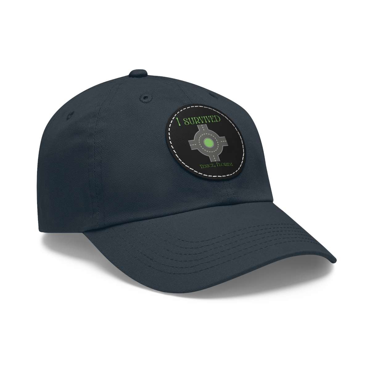 "I Survived" Leather Patch Hat - Conquer the Roundabout of Doom! - Image 37