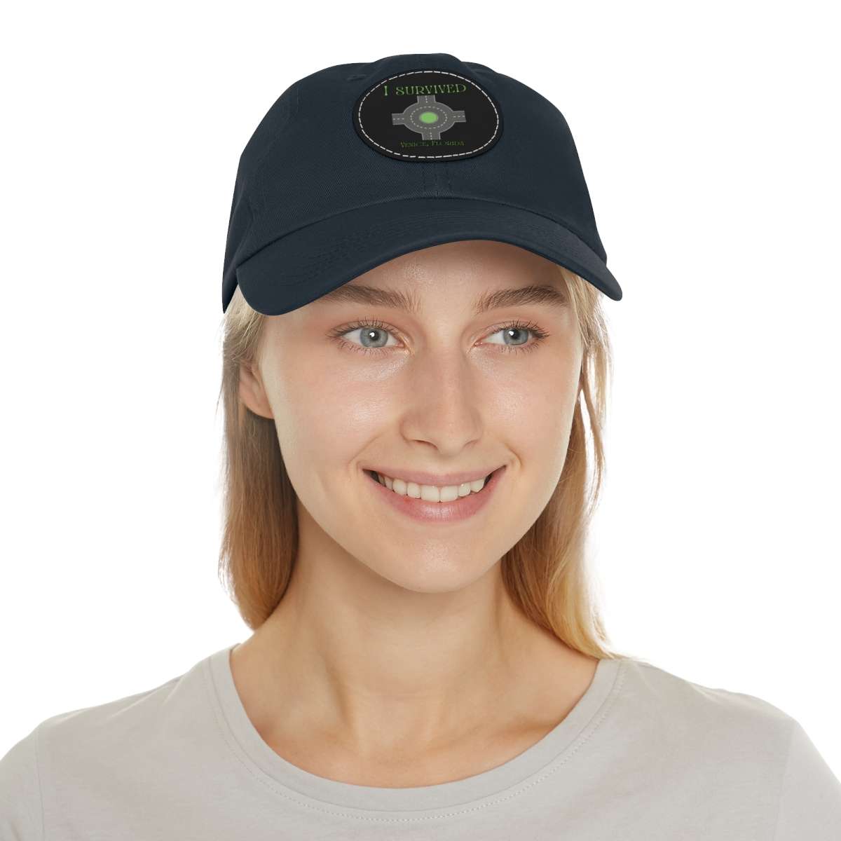 "I Survived" Leather Patch Hat - Conquer the Roundabout of Doom! - Image 39