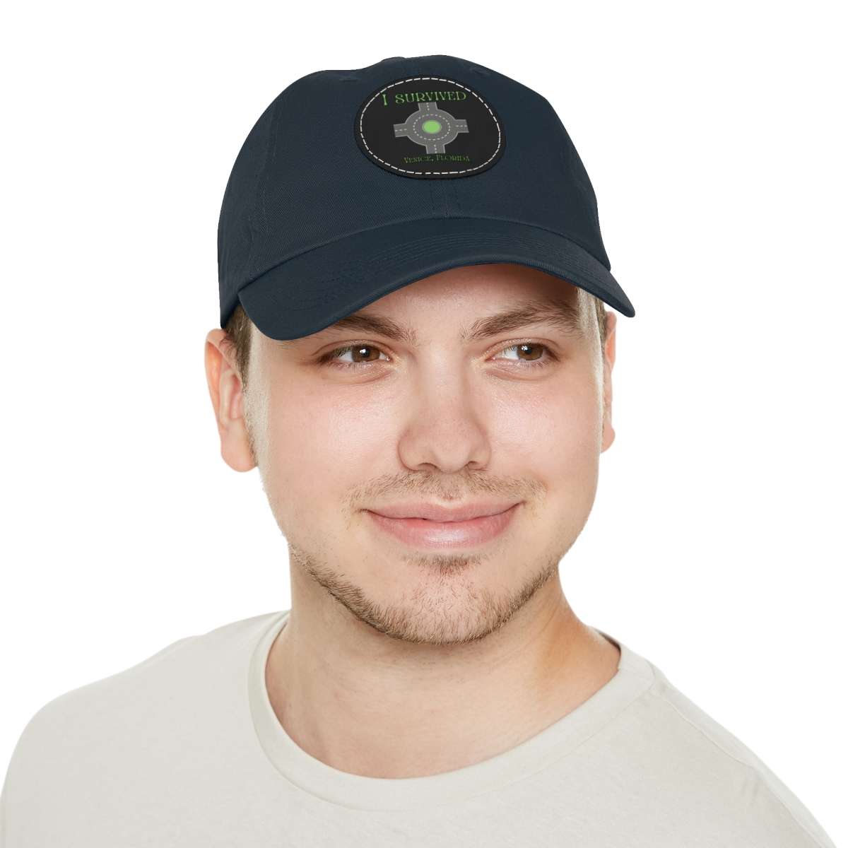 "I Survived" Leather Patch Hat - Conquer the Roundabout of Doom! - Image 40