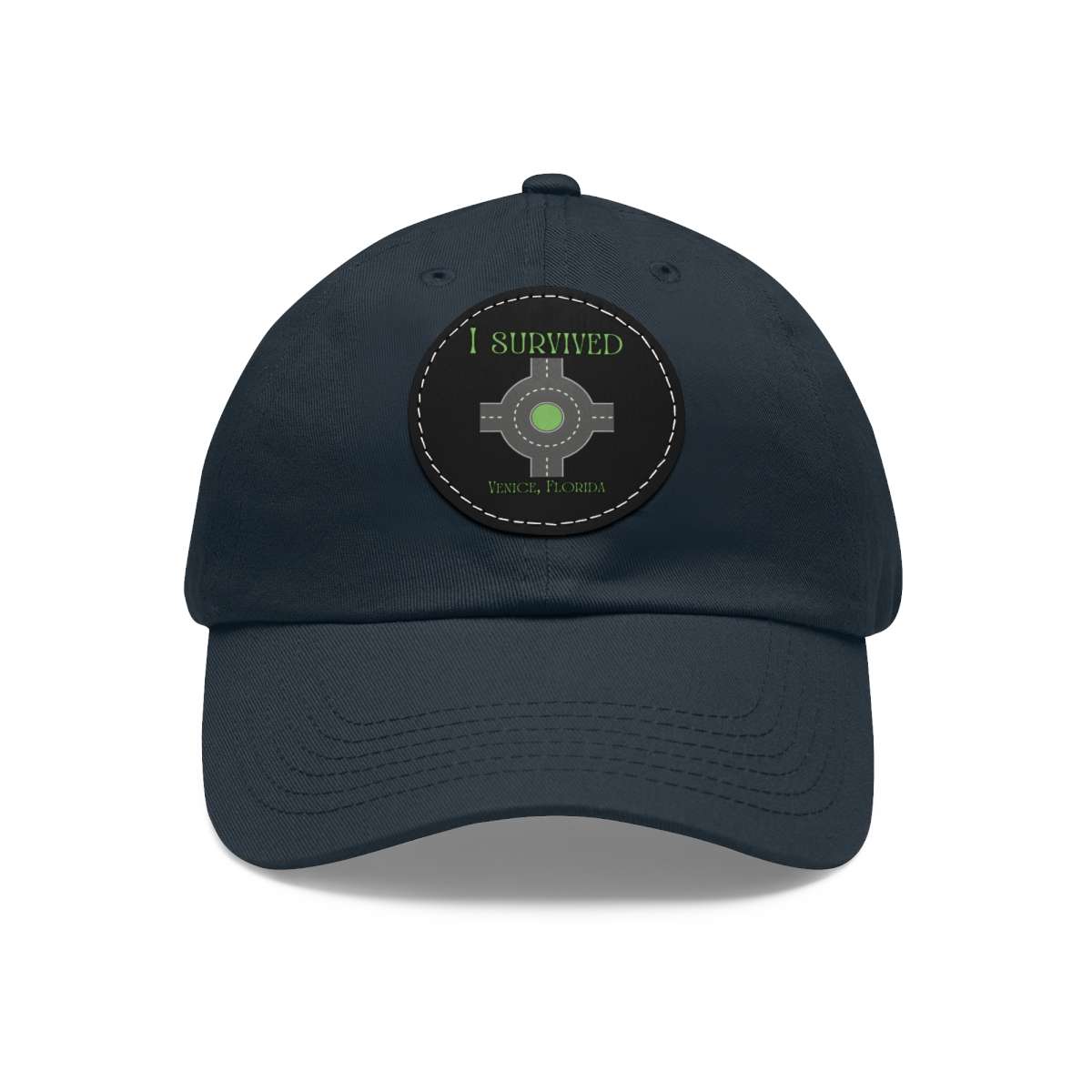 "I Survived" Leather Patch Hat - Conquer the Roundabout of Doom! - Image 36