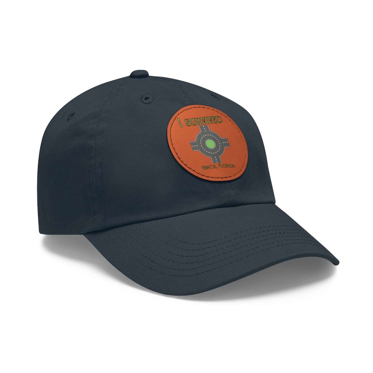 "I Survived" Leather Patch Hat - Conquer the Roundabout of Doom! - Image 51