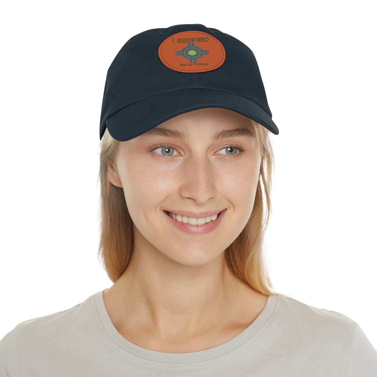 "I Survived" Leather Patch Hat - Conquer the Roundabout of Doom! - Image 53