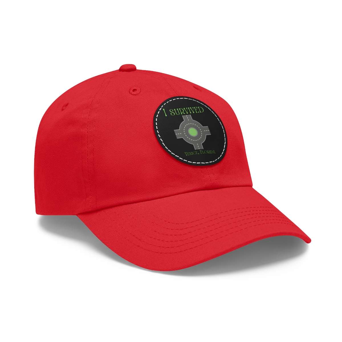 "I Survived" Leather Patch Hat - Conquer the Roundabout of Doom! - Image 16