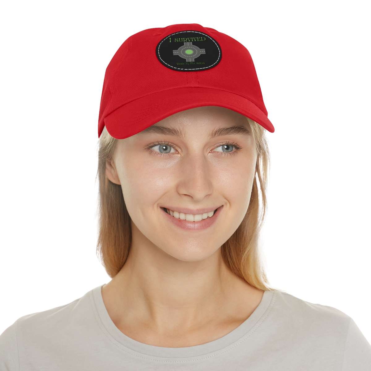 "I Survived" Leather Patch Hat - Conquer the Roundabout of Doom! - Image 18