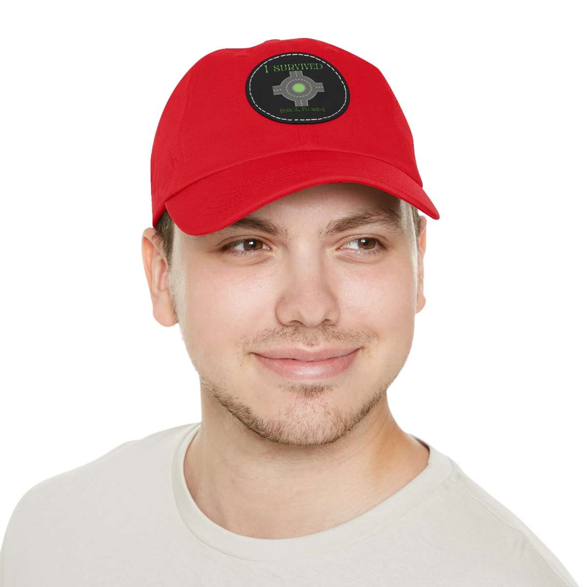 "I Survived" Leather Patch Hat - Conquer the Roundabout of Doom! - Image 19