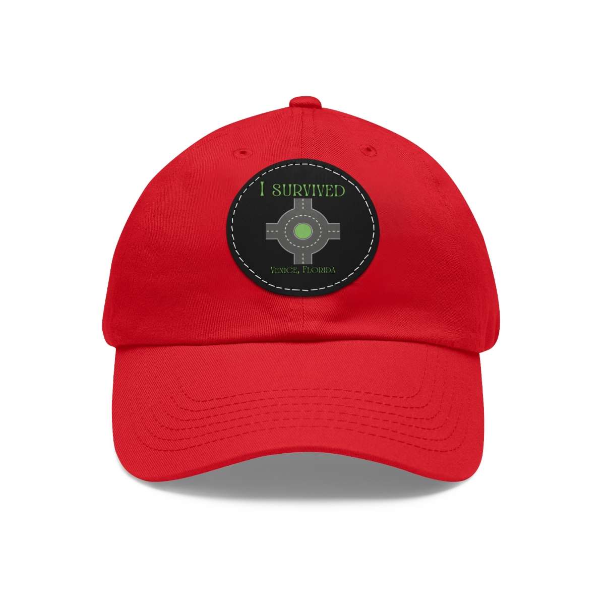 "I Survived" Leather Patch Hat - Conquer the Roundabout of Doom! - Image 15