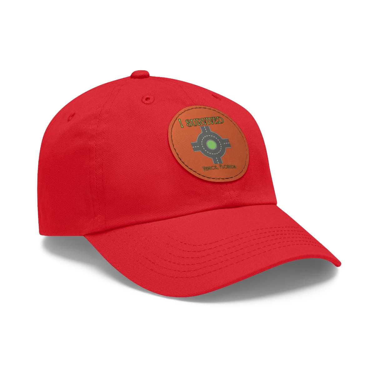 "I Survived" Leather Patch Hat - Conquer the Roundabout of Doom! - Image 23