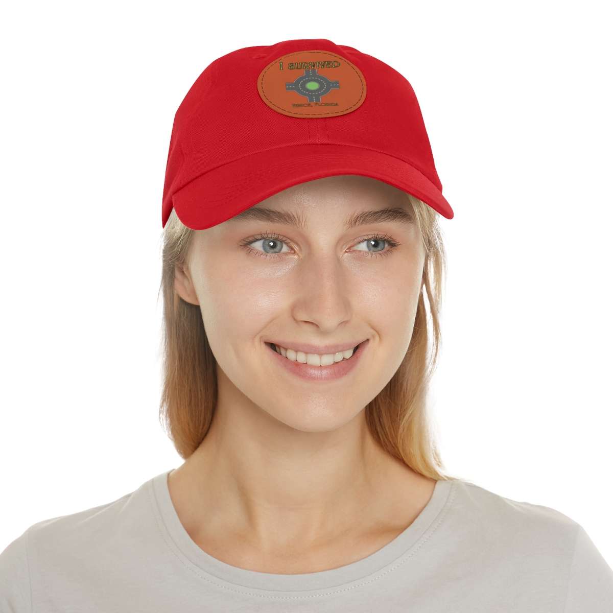 "I Survived" Leather Patch Hat - Conquer the Roundabout of Doom! - Image 25