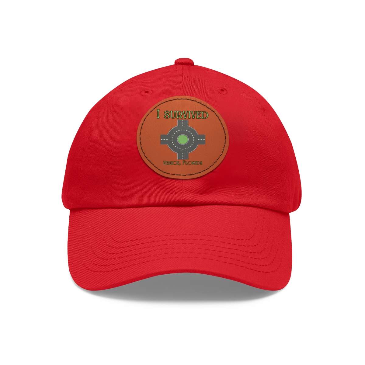 "I Survived" Leather Patch Hat - Conquer the Roundabout of Doom! - Image 22