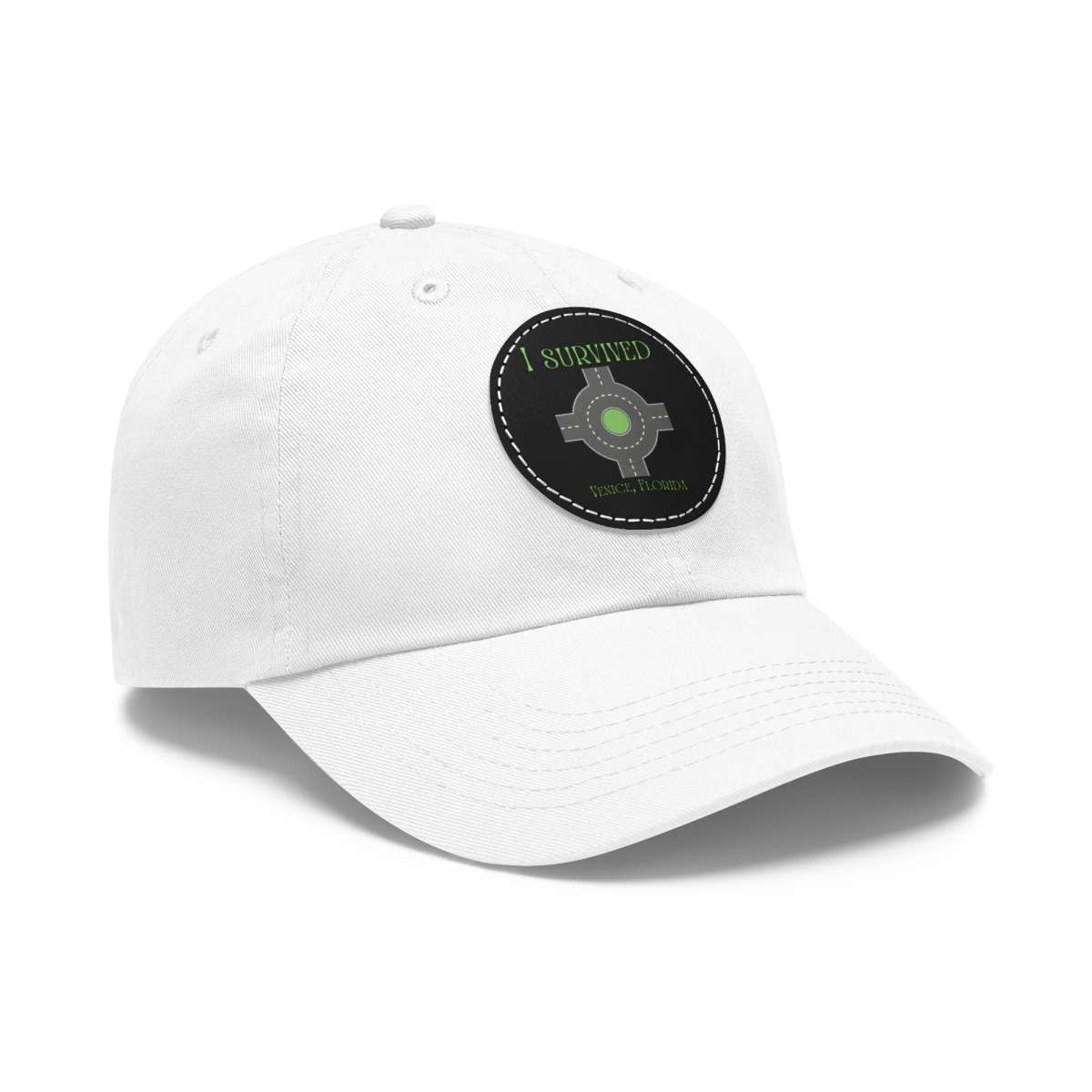 "I Survived" Leather Patch Hat - Conquer the Roundabout of Doom! - Image 9