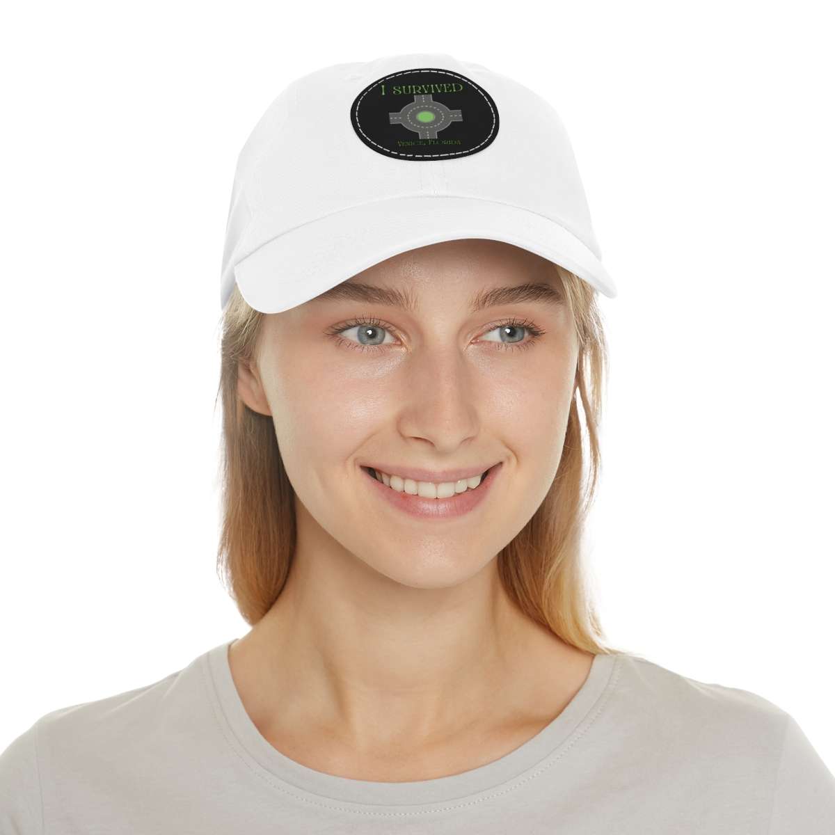 "I Survived" Leather Patch Hat - Conquer the Roundabout of Doom! - Image 11