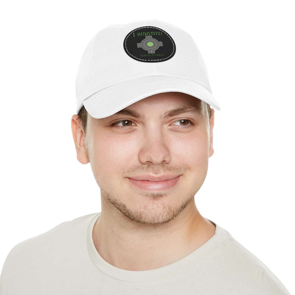 "I Survived" Leather Patch Hat - Conquer the Roundabout of Doom! - Image 12