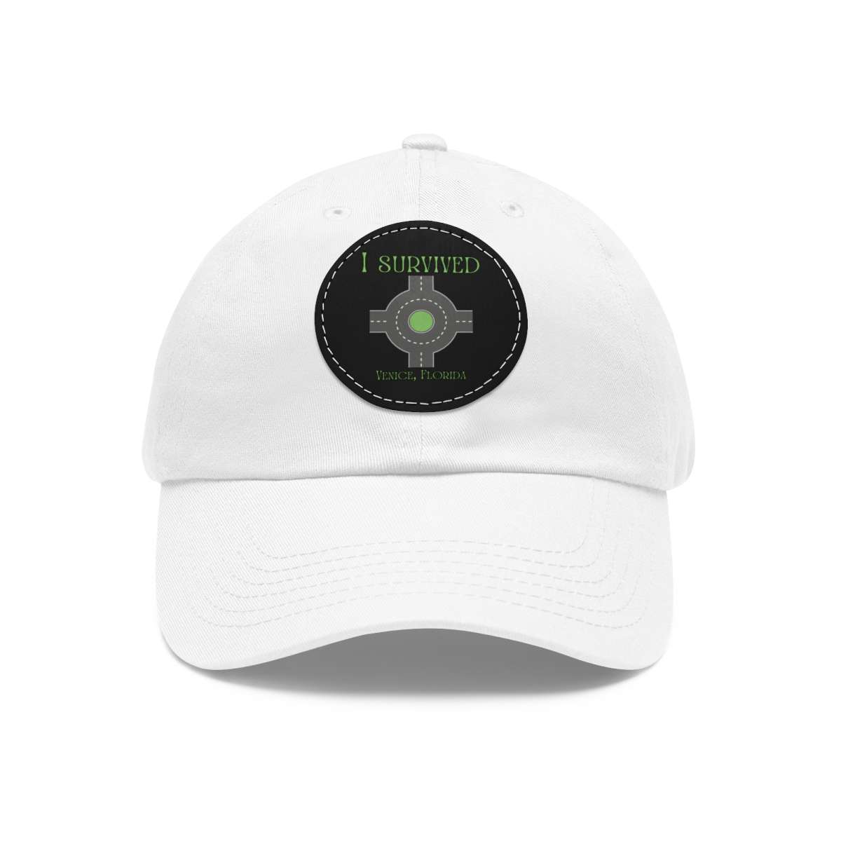 "I Survived" Leather Patch Hat - Conquer the Roundabout of Doom! - Image 8