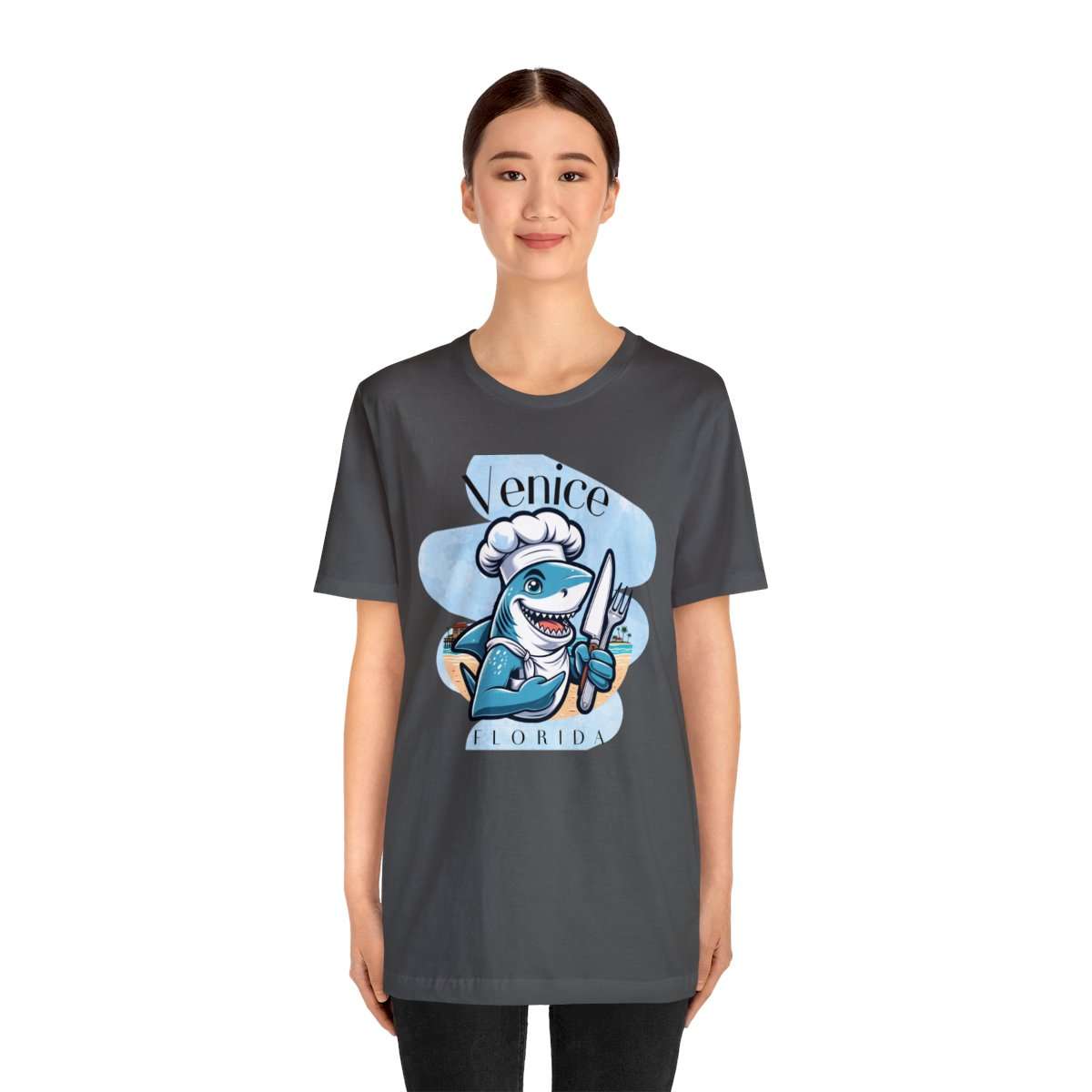 Venice Foodies Shark Chef Adult Tee - Image 4
