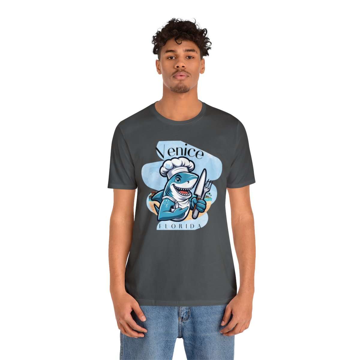 Venice Foodies Shark Chef Adult Tee - Image 5