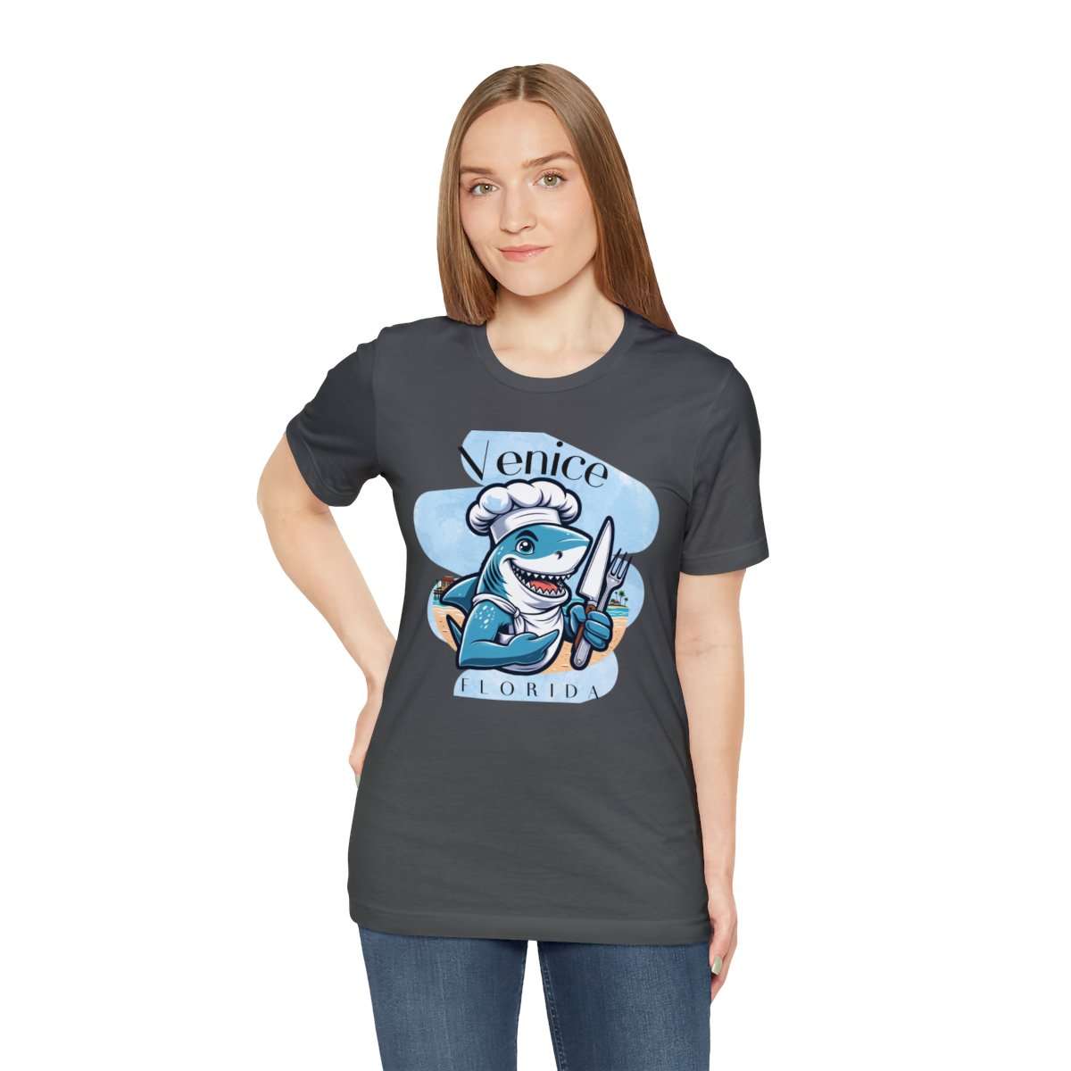 Venice Foodies Shark Chef Adult Tee - Image 6