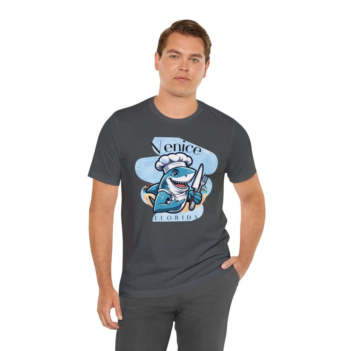 Venice Foodies Shark Chef Adult Tee - Image 7