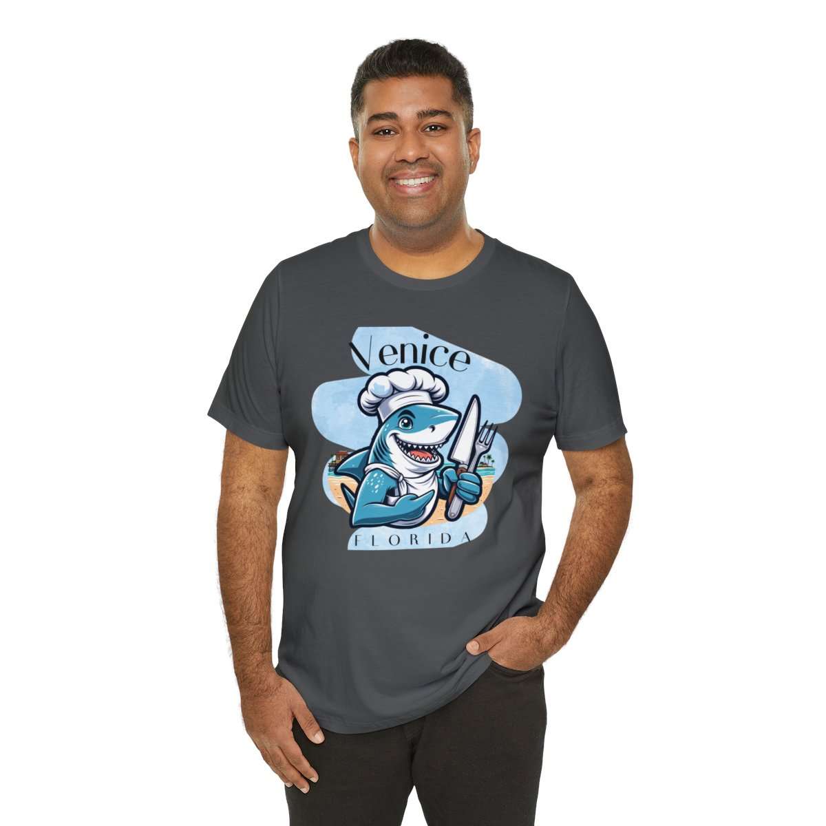 Venice Foodies Shark Chef Adult Tee - Image 9