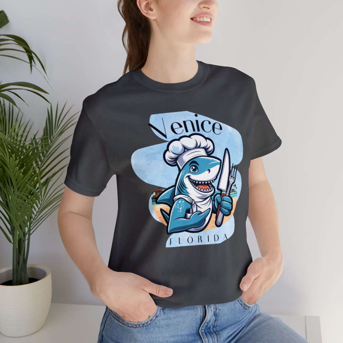 Venice Foodies Shark Chef Adult Tee - Image 10