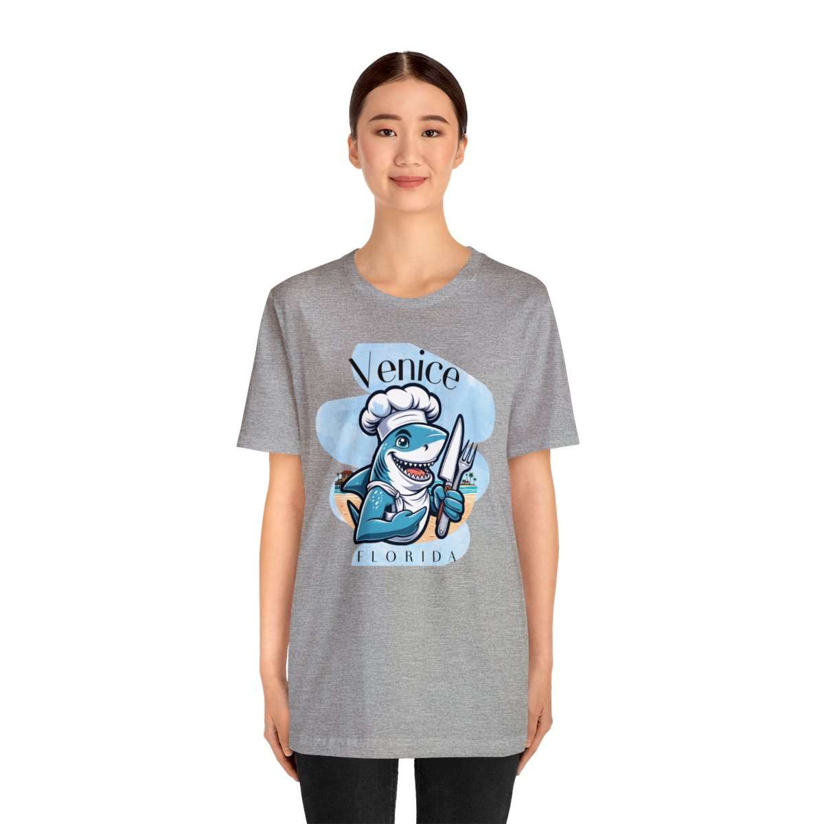 Venice Foodies Shark Chef Adult Tee - Image 160
