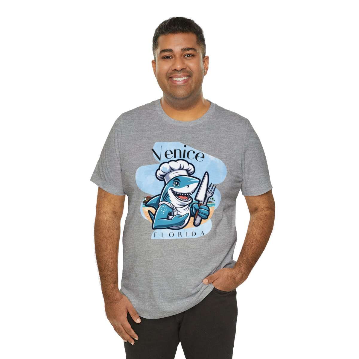 Venice Foodies Shark Chef Adult Tee - Image 165