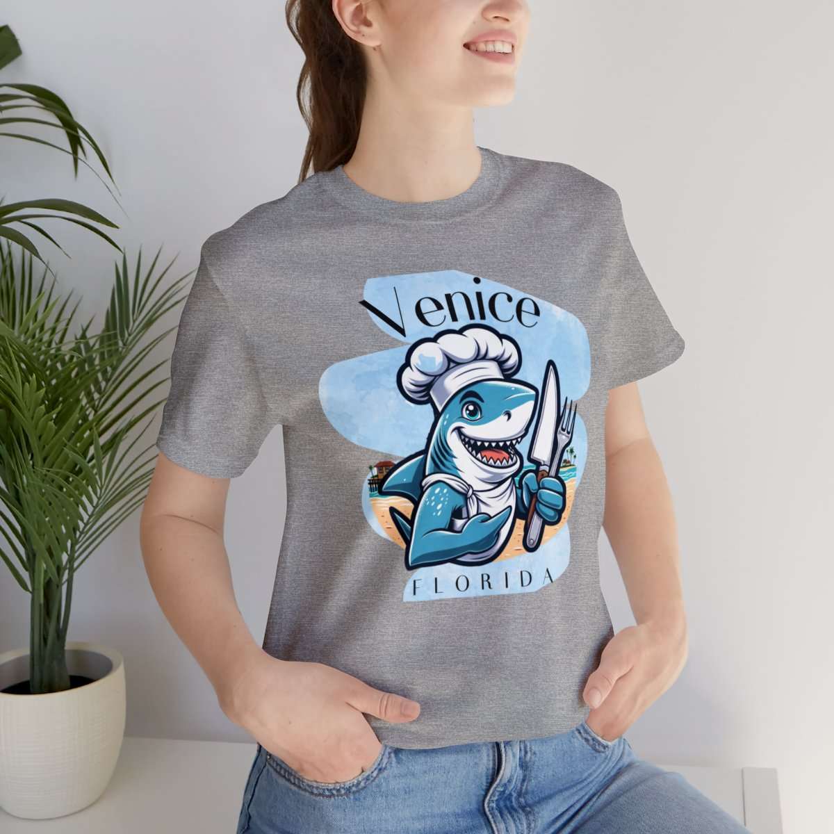 Venice Foodies Shark Chef Adult Tee - Image 166