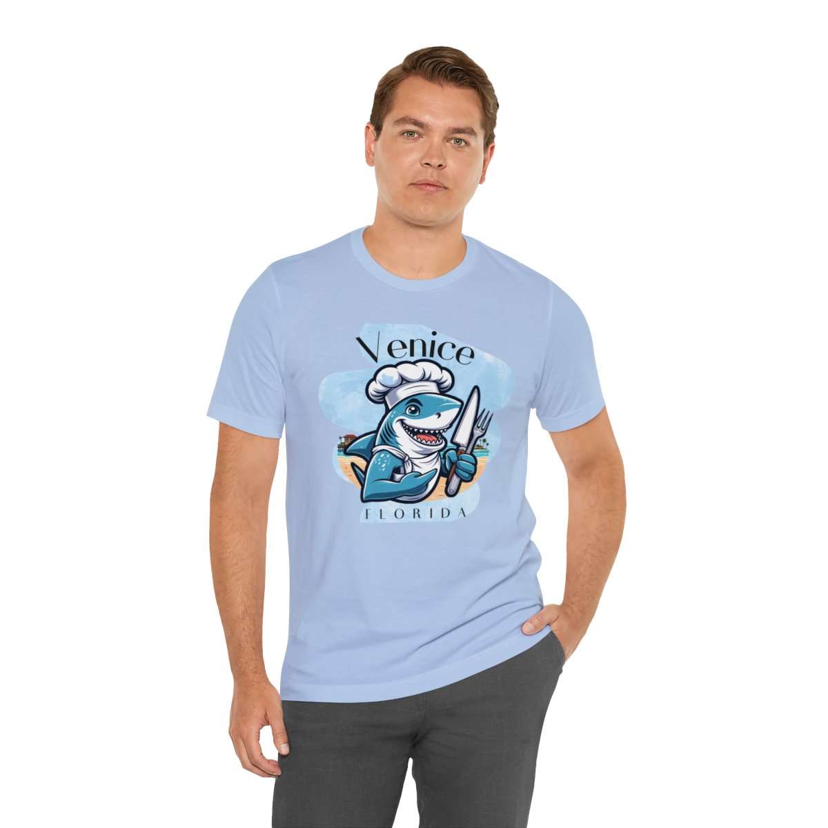 Venice Foodies Shark Chef Adult Tee - Image 139