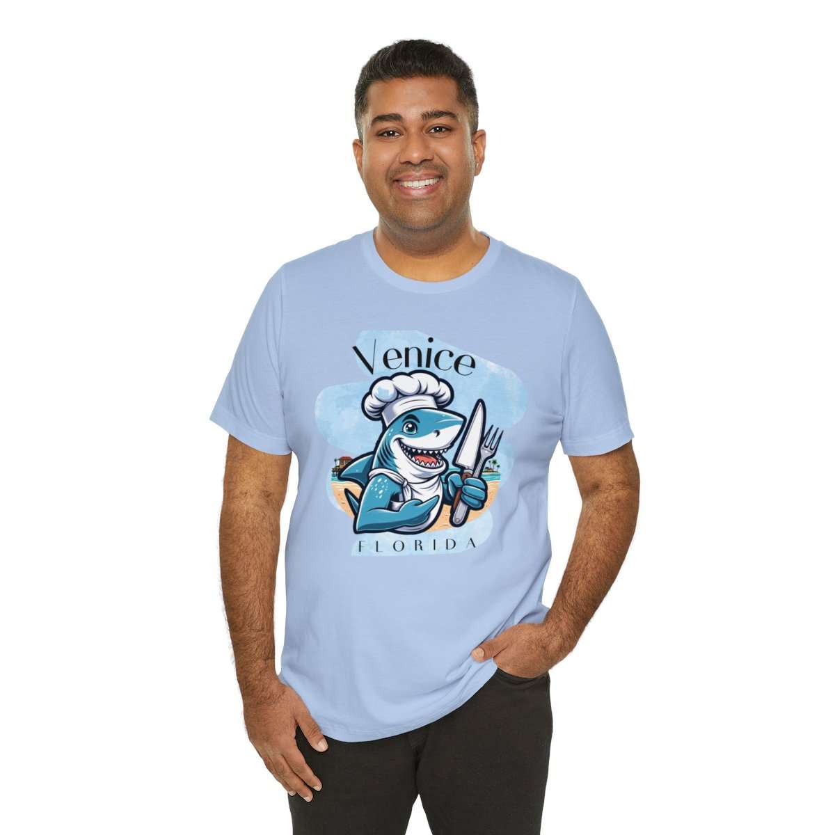 Venice Foodies Shark Chef Adult Tee - Image 141