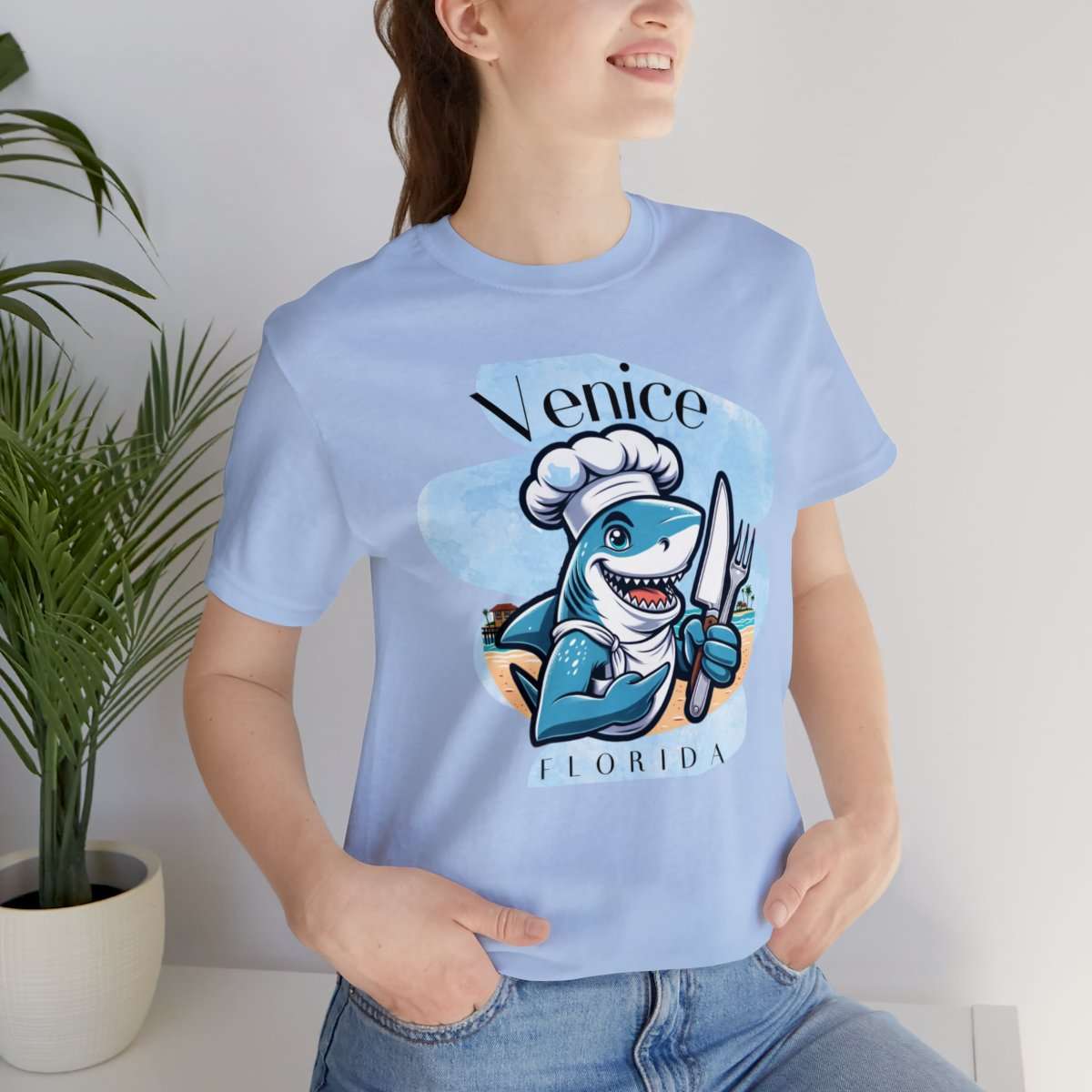 Venice Foodies Shark Chef Adult Tee - Image 142
