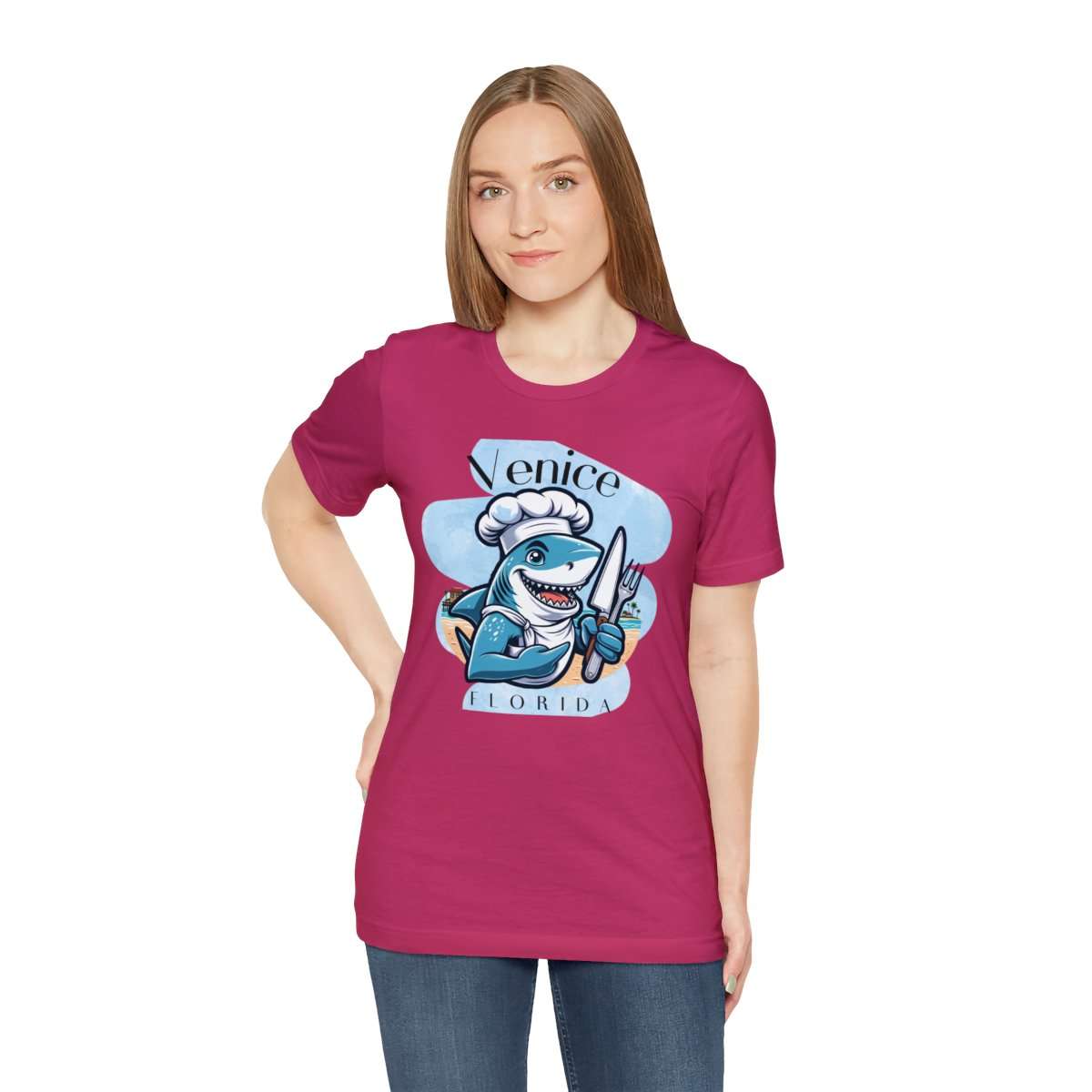 Venice Foodies Shark Chef Adult Tee - Image 186