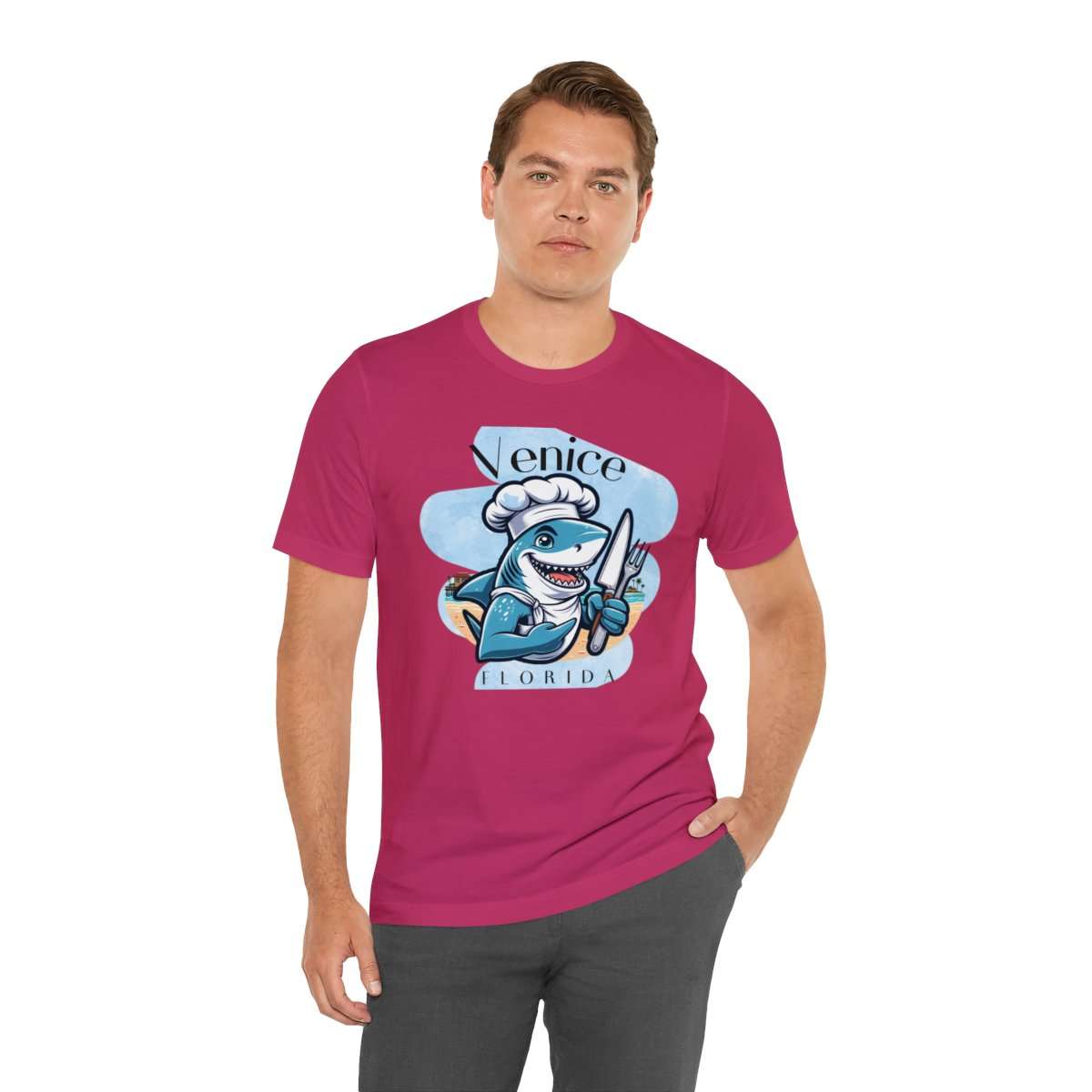 Venice Foodies Shark Chef Adult Tee - Image 187