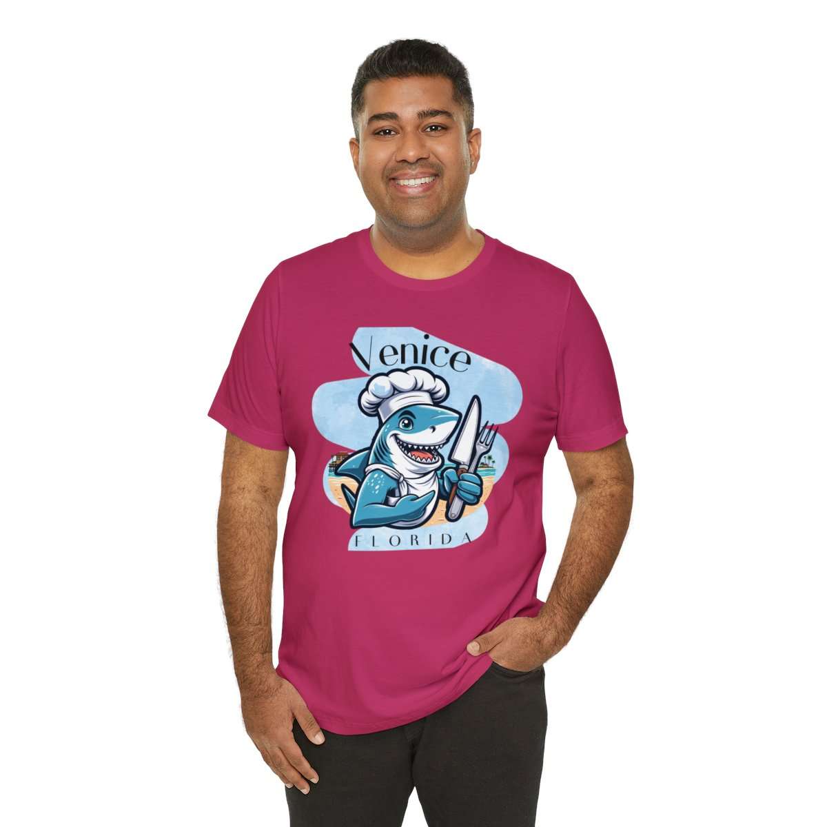 Venice Foodies Shark Chef Adult Tee - Image 189