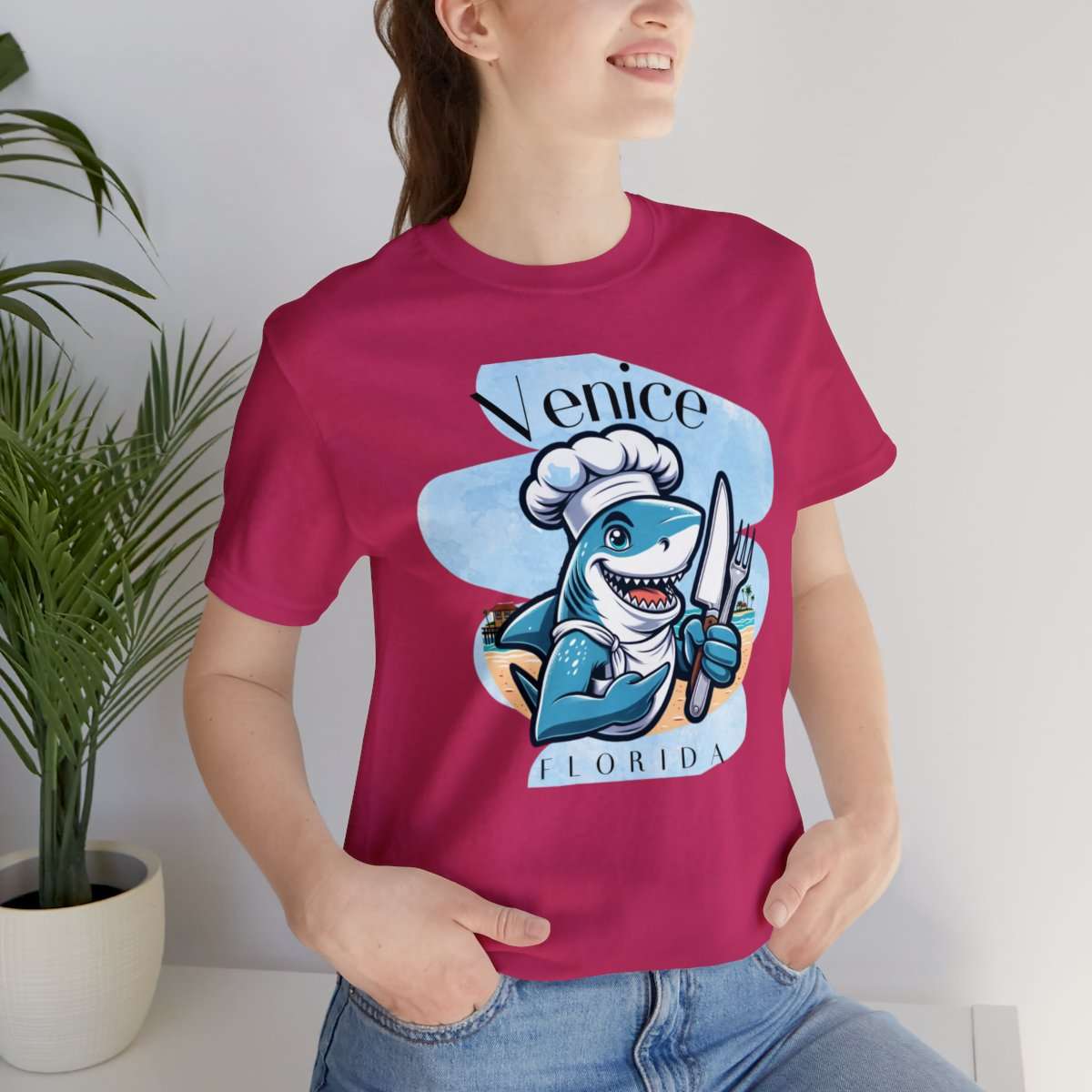 Venice Foodies Shark Chef Adult Tee - Image 190