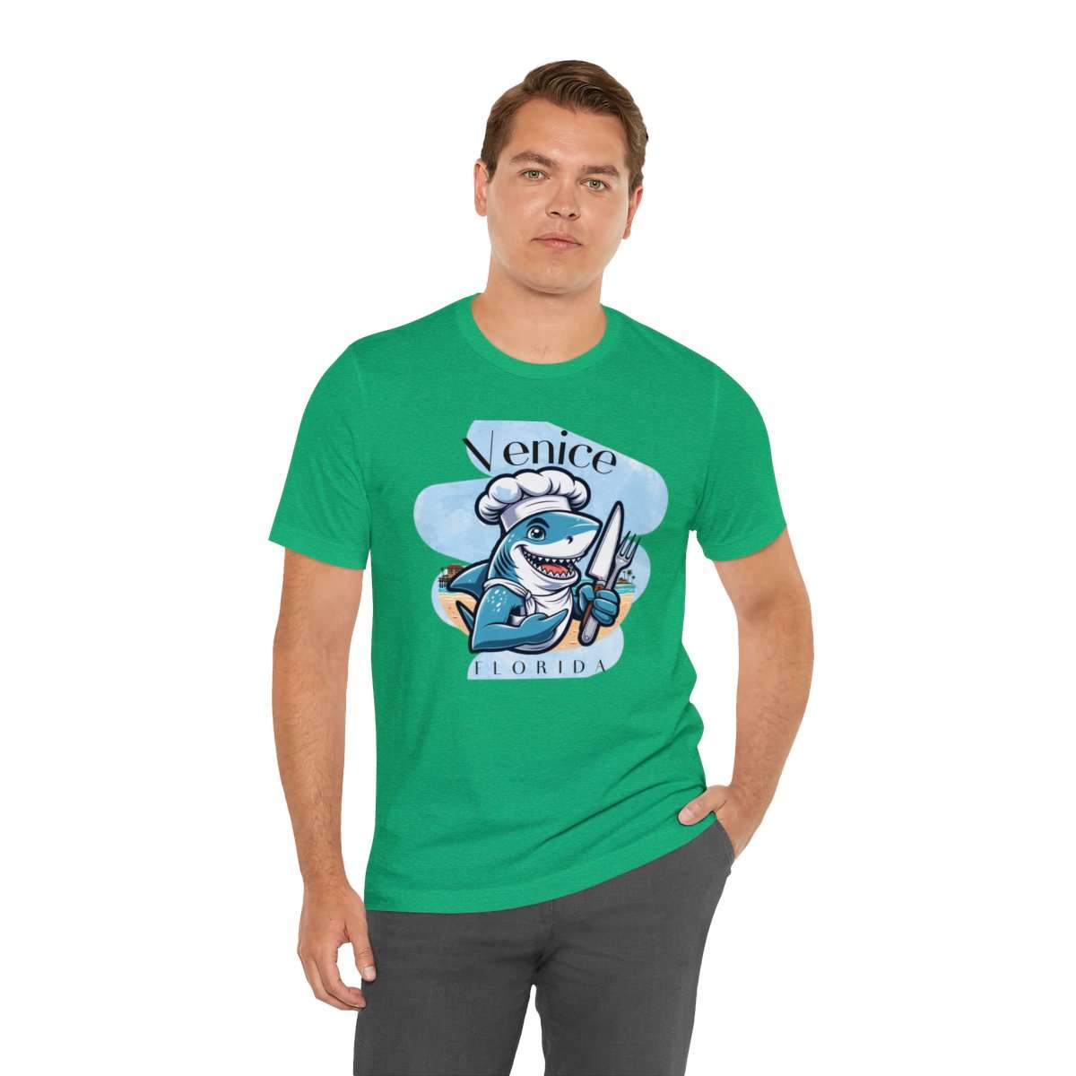 Venice Foodies Shark Chef Adult Tee - Image 115