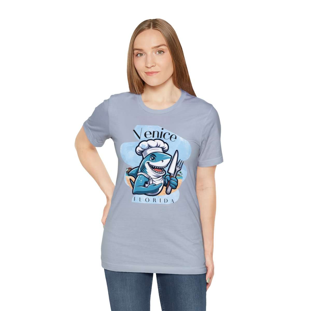 Venice Foodies Shark Chef Adult Tee - Image 150