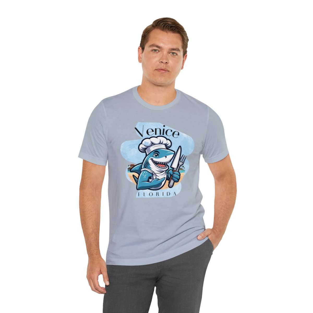 Venice Foodies Shark Chef Adult Tee - Image 151