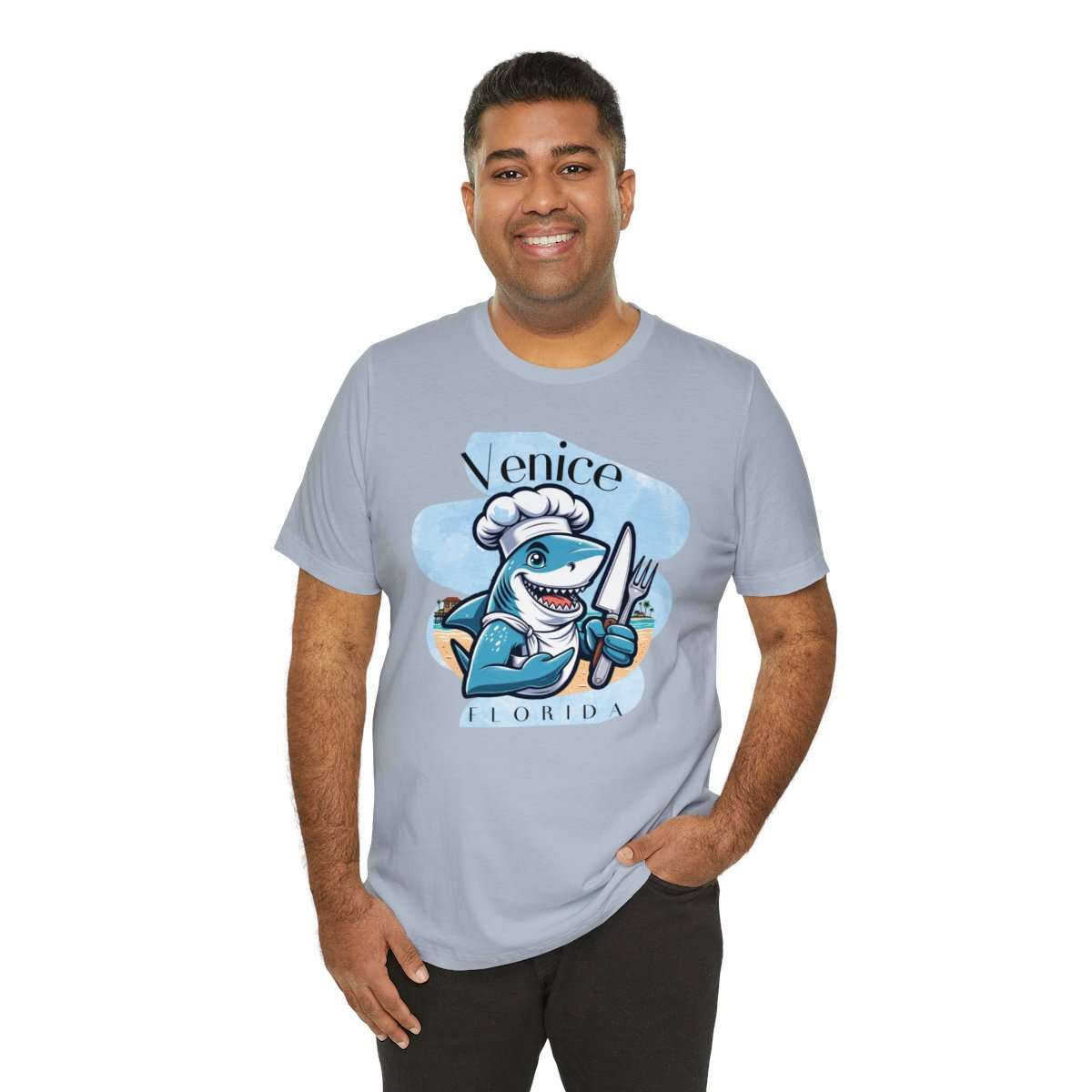 Venice Foodies Shark Chef Adult Tee - Image 153